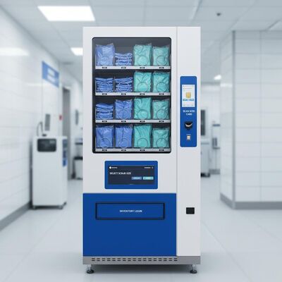 Sim Card Based Pharmacy Vending Machine Offering Automated Scrub Dispense Inventory Solution and RFID Card Operation System for Pharmacy Operations